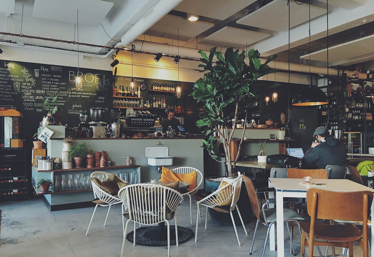 A small independent café, open for the day